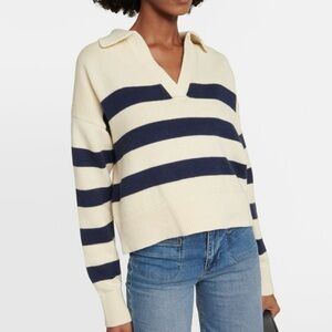 Velvet by Graham & Spencer Lucie Striped Navy/White Sweater Size S